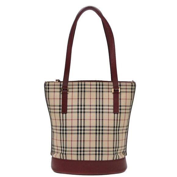 BURBERRY Nova Check Tote Bag Canvas Beige Auth - Picture 2 of 16